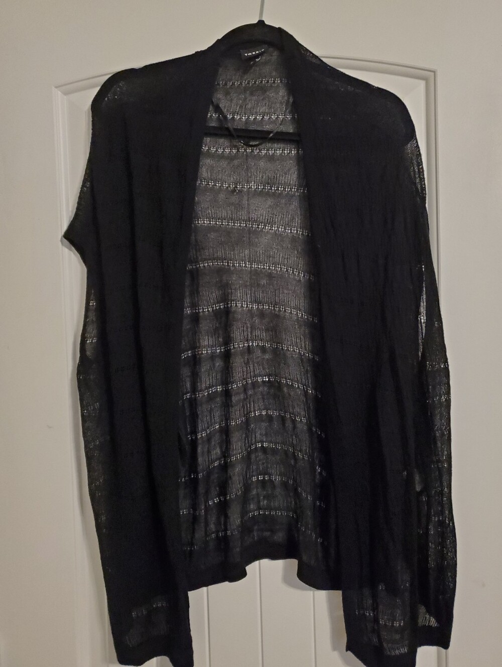 Lightweight Black Women’s Open-Front Sweater Cardigan